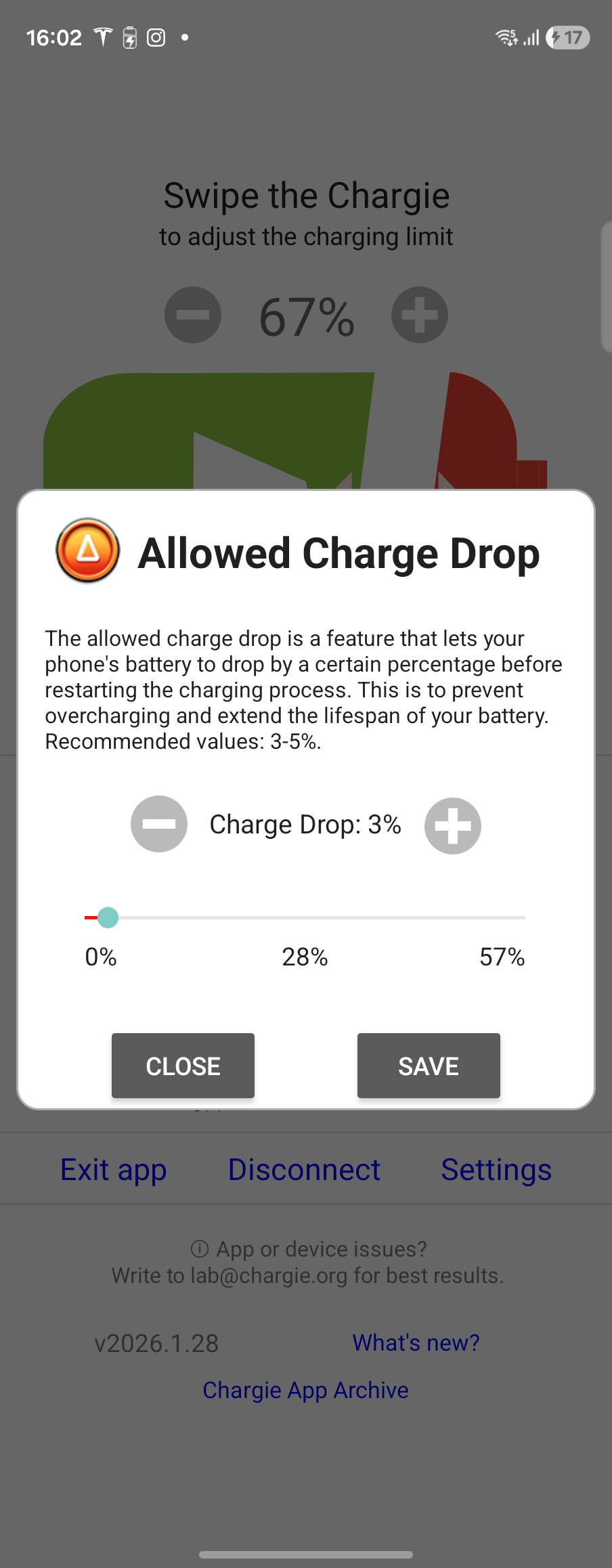 Erlaubter Ladeabfall