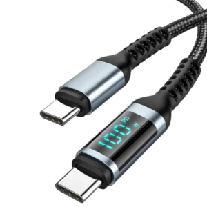100W USB-C auf USB-C Smartkabel mit Leistungsanzeige, 1,2m