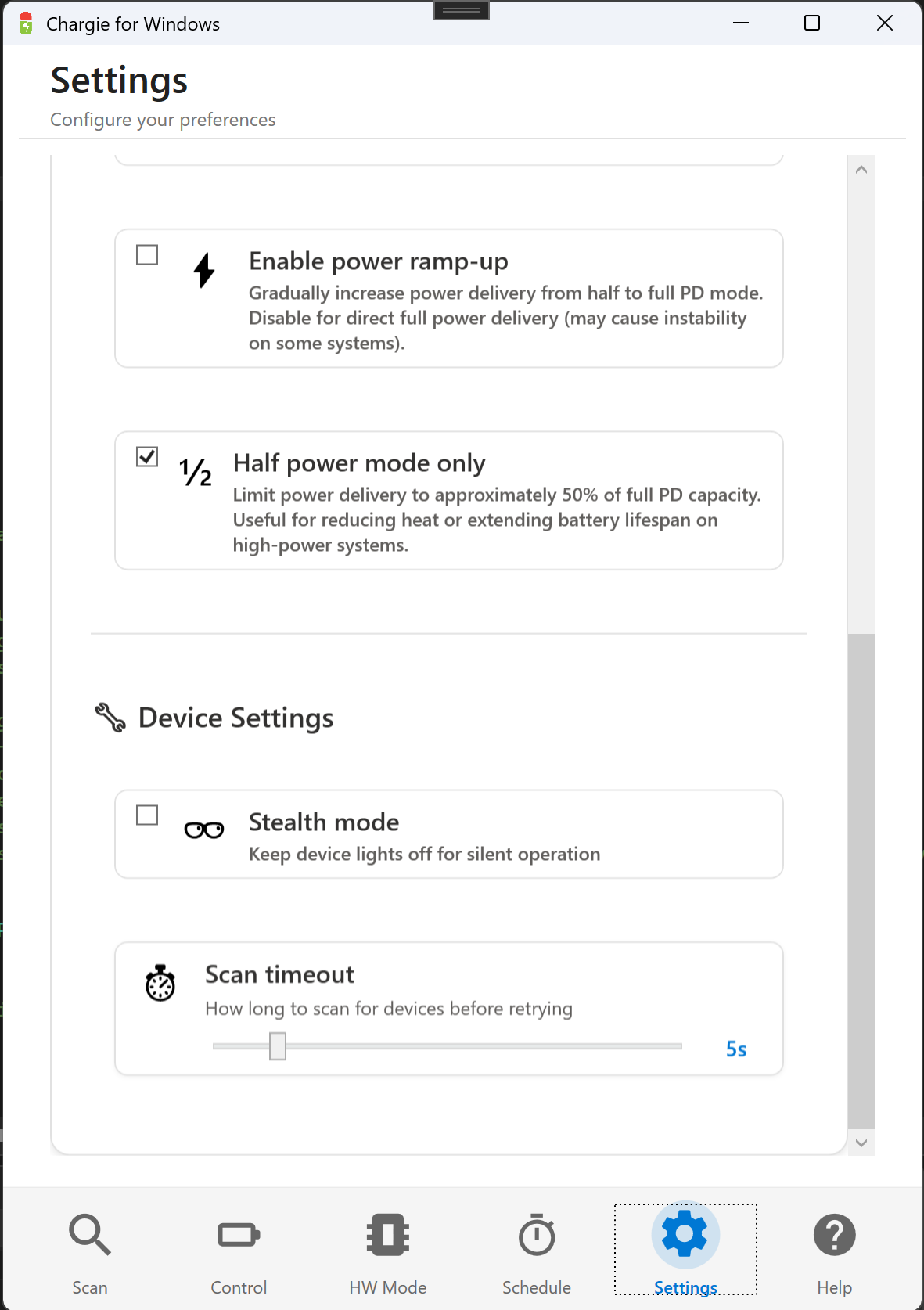 Device Settings