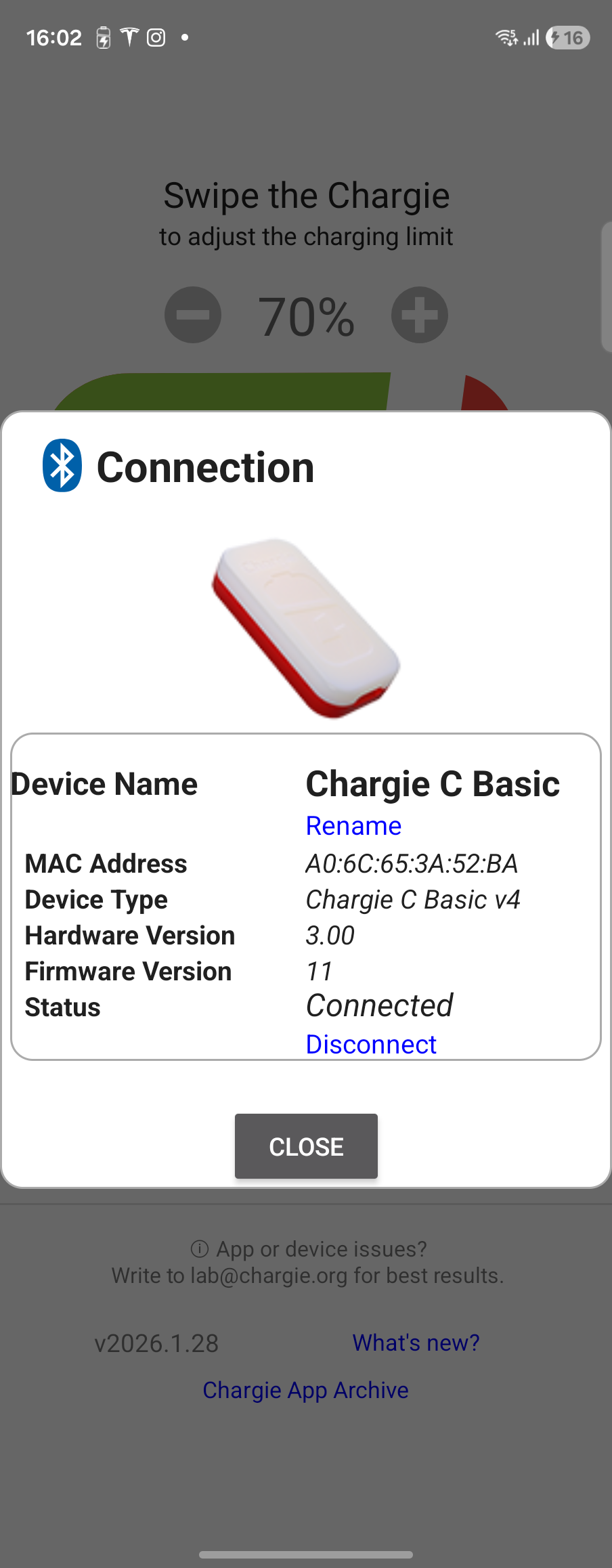 Connection Popup
