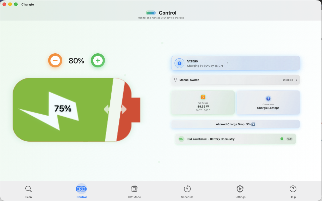 Main Control Screen