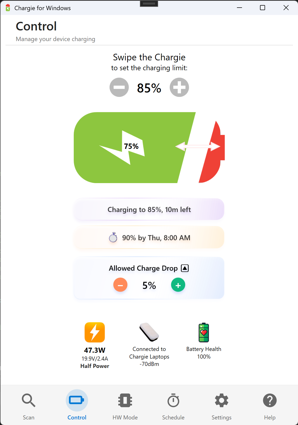 Main Control Screen