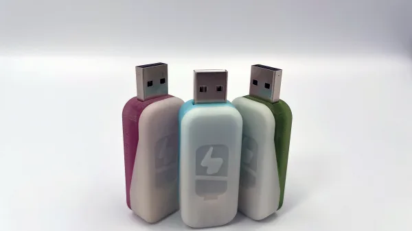 Chargie device connected between charger and phone