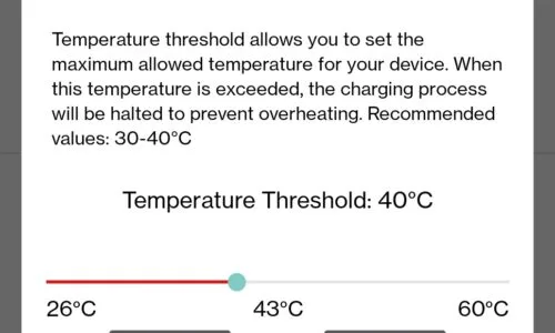 Chargie Overtemperature Protection Settings