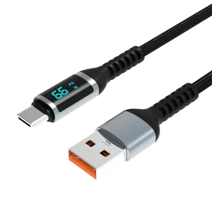 66W USB-A to USB-C Smart Cable with Power Display, 1.2m