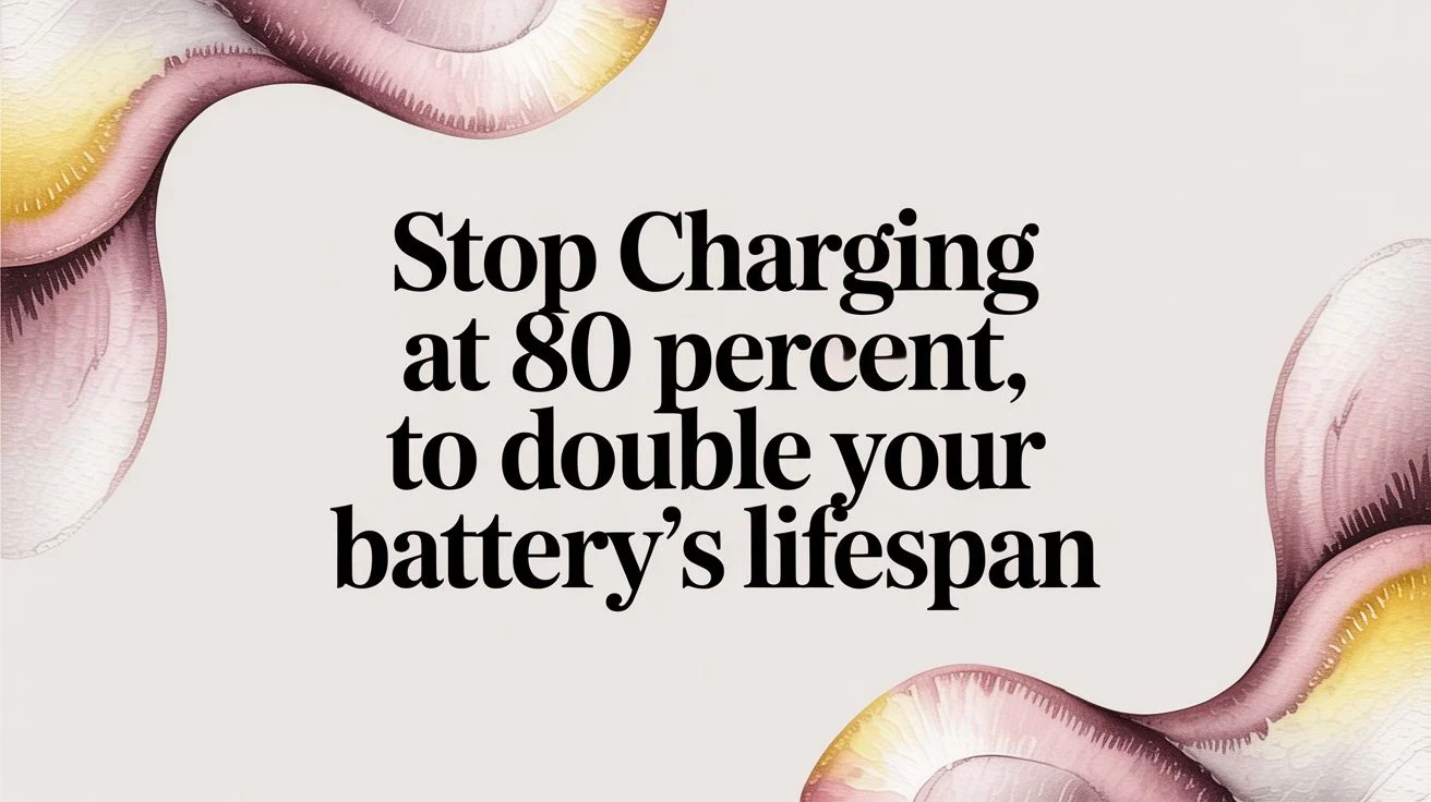 Stop Charging at 80 Percent to Double Your Battery's Lifespan