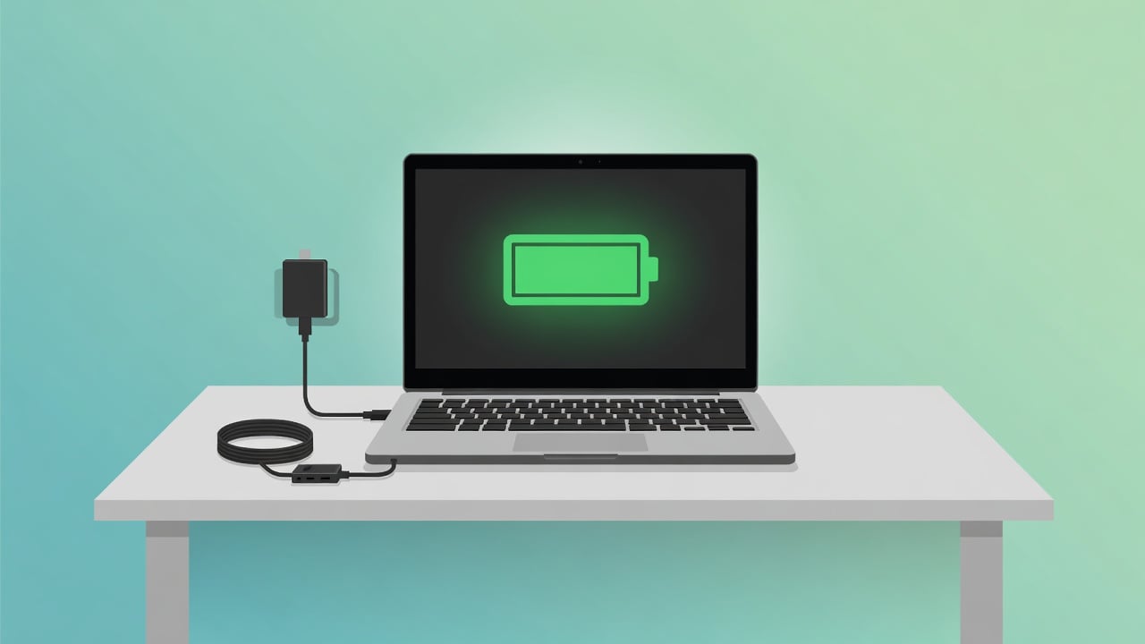 Chromebook charging over USB-C with a charge limit at 80 percent and an inline hardware charge limiter