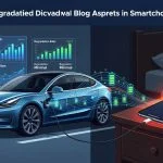 Split editorial illustration showing an EV charging station with controlled limits on the left and a smartphone overheating at 100% overnight charge on the right, illustrating battery degradation lessons from EVs applied to smartphones