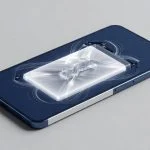 Smartphone with a futuristic solid-state battery cell glowing inside