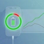 Battery gauge capped at 80 percent with a health graph showing longer lifespan versus charging to 100 percent