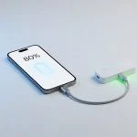 Chargie USB-C charge limiter with phone at 80% battery