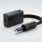 USB-C charger with cable limiter device - professional product photography