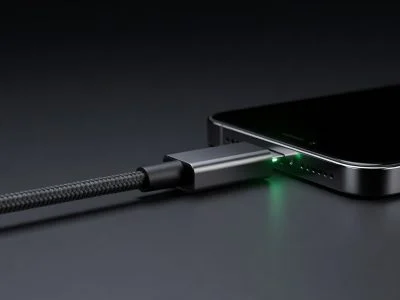 Chargie USB charge limiter hardware device plugged between charger and phone — physical power cutoff at 80% battery