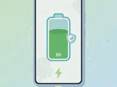 Android phone charging capped at 80% with battery protection shield icon
